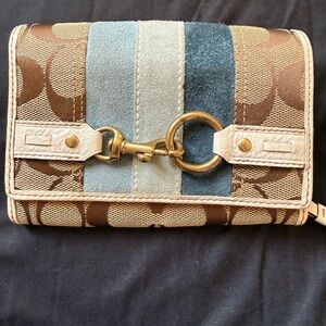 Coach Brown and Blue Women's wallet
